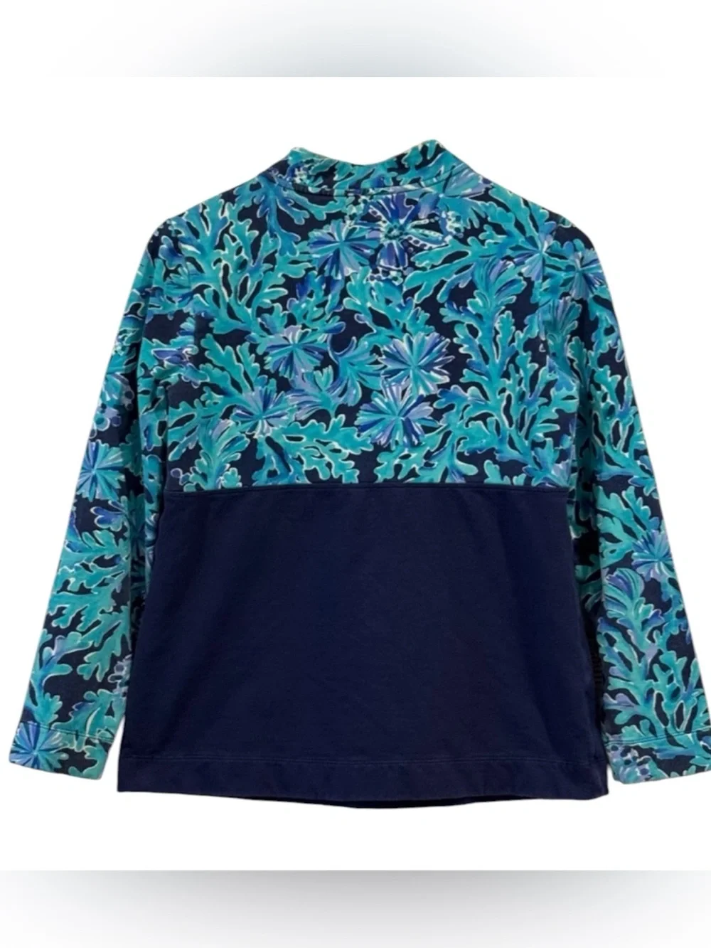 Lilly Pulitzer Asher Popover In The Deep Navy Blue 1/4 Zip Sweatshirt XS